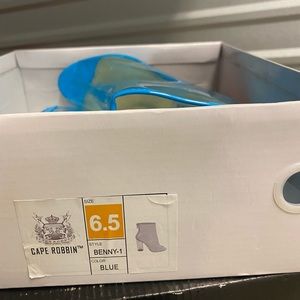 Transparent blue booties